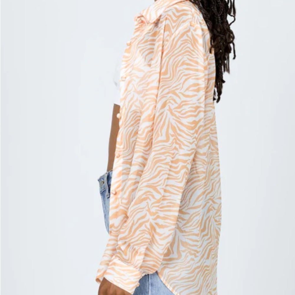 Orange Button Up - Picture 3 of 5